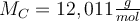  M_C = 12,011 \frac{g}{mol}  