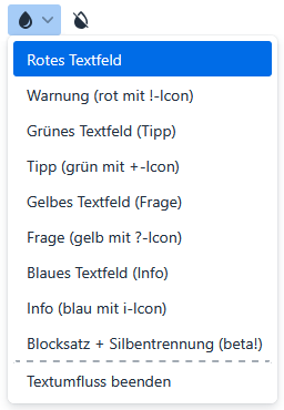 Gestaltungsvorlagen im Tiny Editor